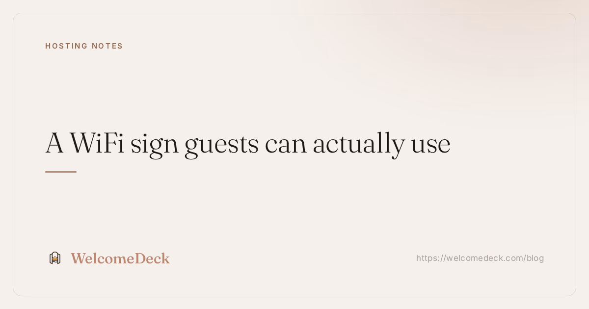 Airbnb WiFi sign template: make a card guests can actually use